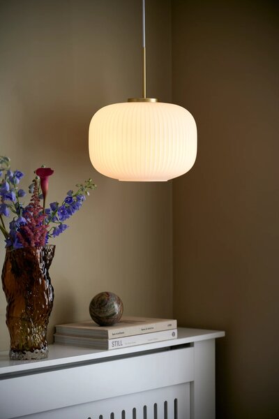 Nordlux Milford závěsné svítidlo 1x60 W bílá-mosaz-opálová 2213213001