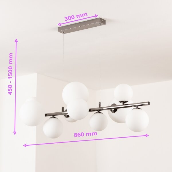 Brilagi - LED Lustr na lanku MILLA 10xG9/3W/230V černý chrom/bílá