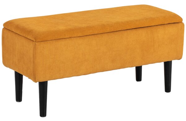 HOMCOM úložná lavička 47L s polyesterovým potahem do ložnice a předsíně, 95x38x45cm, Oranžová | Aosom