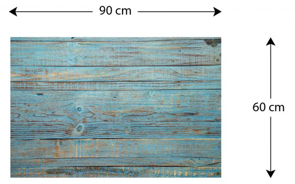 ALLboards METAL MB96_00011 kovový obraz modrá retro vintage 90 x 60 cm
