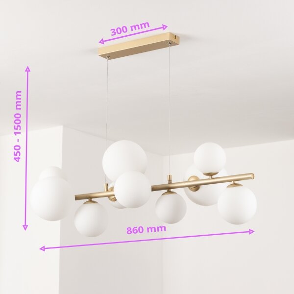 Brilagi - LED Lustr na lanku MILLA 10xG9/3W/230V zlatá/bílá