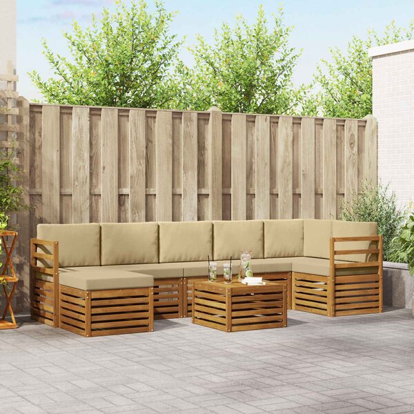 Venkovní pohovková souprava 8 ks Přirozená a Béžová 3375193