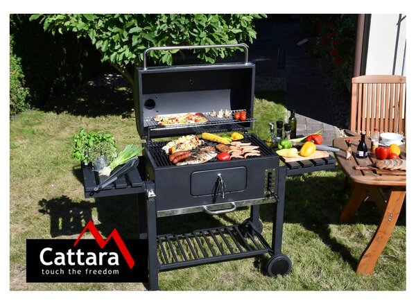 Černý gril na dřevěné uhlí Cattara Royal Grande XXL