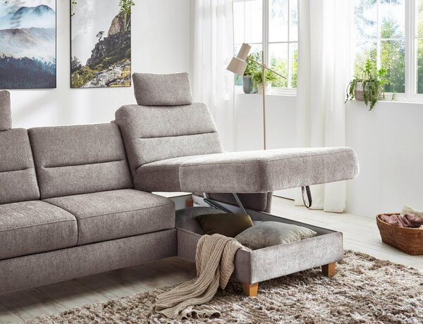 ROHOVÁ SEDAČKA, textil, šedavě hnědá Sit & More - Sedací soupravy, Online Only