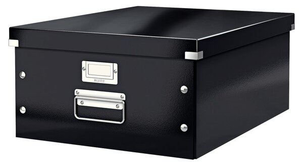 Černý kartonový úložný box s víkem 37x48x20 cm Click&Store – Leitz