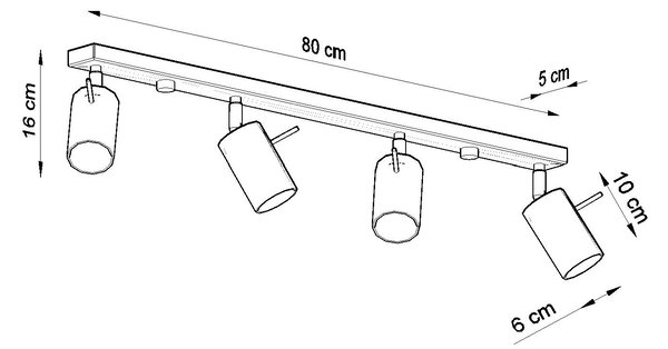 Sollux Lighting Ring stropní světlo 4x40 W černá SL.0332