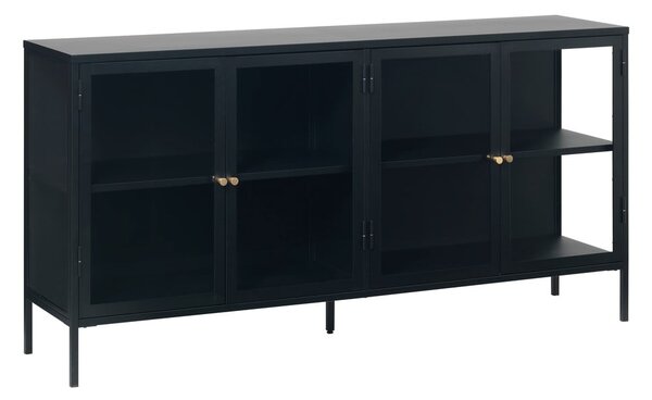 Černá kovová vitrína 170x85 cm Carmel – Unique Furniture
