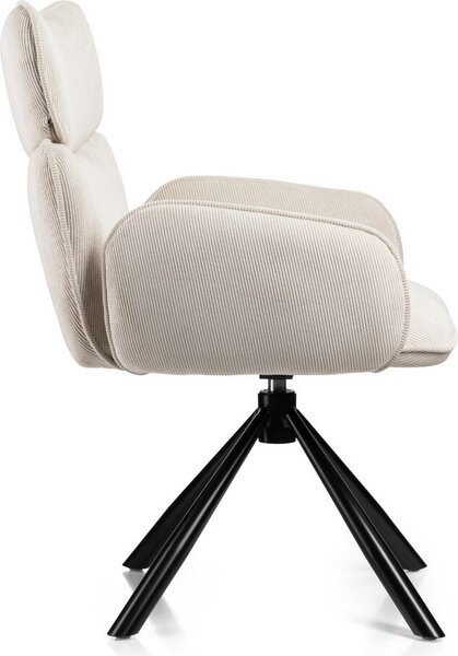 HowHomely | Židle - Tudor - béžová - Ergonomická kancelářská židle - ideální do jídelny a kanceláře - s funkcí automatického návratu