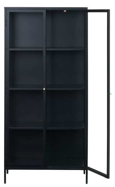 Černá kovová vitrína 90x190 cm Carmel – Unique Furniture