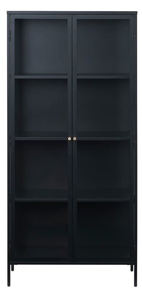 Černá kovová vitrína 90x190 cm Carmel – Unique Furniture
