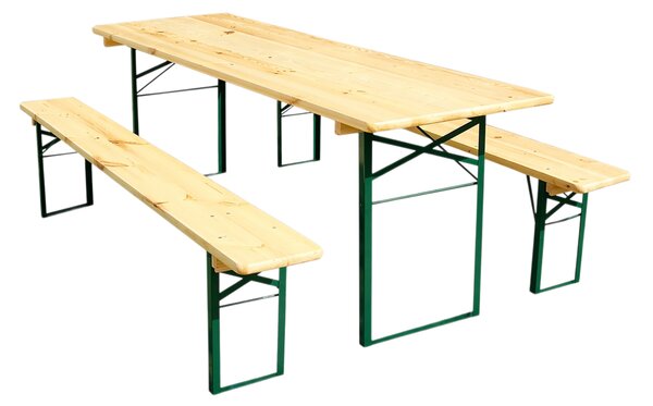 Pivní set PREMIUM 220x70cm – masiv borovice - stůl + lavice