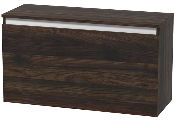 HOMCOM Nástěnný Noční Stolek s Bezúchytkovým Šuplíkem, Moderní Dřevěný Nástěnný Stolek do Ložnice, 80x30x45 cm, Ořech | Aosom