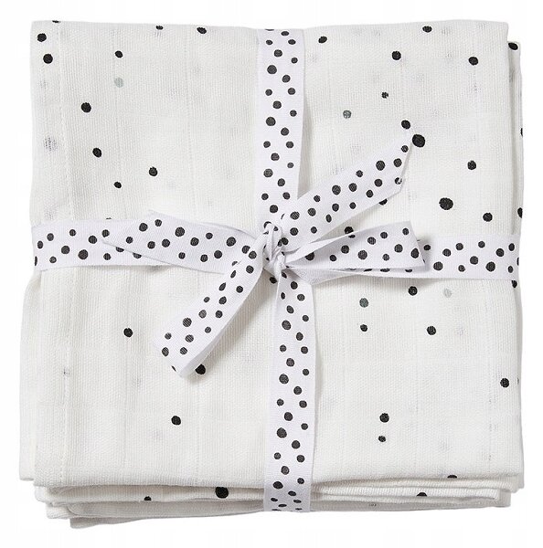 DONE BY DEER 2x Zavinovačka Plenka Pieluszka 120x120 Dreamy Dots White