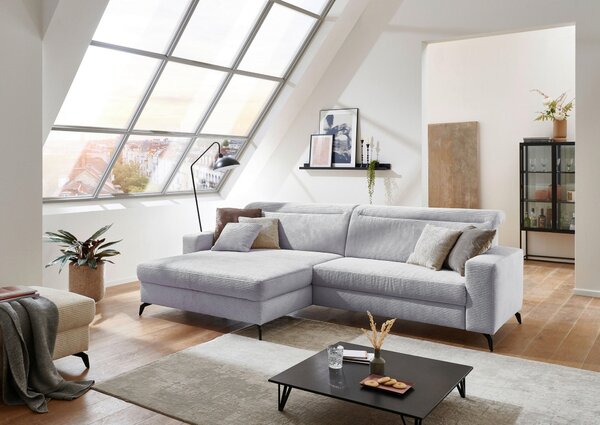 ROHOVÁ SEDAČKA, textil, světle šedá Sit & More - Sedací soupravy, Online Only
