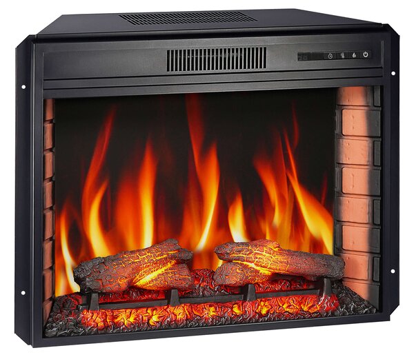 ArtiFlame AF28S LED elektrický vestavný krb s 3D efektem plamene 1800W praskající zvuk krbu s dálkovým ovládáním a termostatem Černý