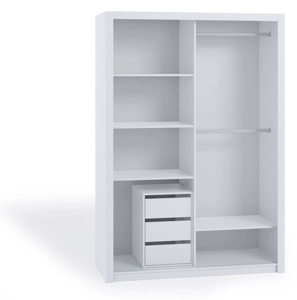 Skříň s posuvnými dveřmi 120 BRYAN - bílá