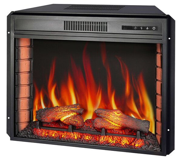 ArtiFlame AF28S LED elektrický vestavný krb s 3D efektem plamene 1800W praskající zvuk krbu s dálkovým ovládáním a termostatem Černý