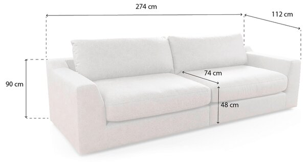 POHOVKA BIG SOFA, textil, krémová Sit & More - Pohovky, Online Only