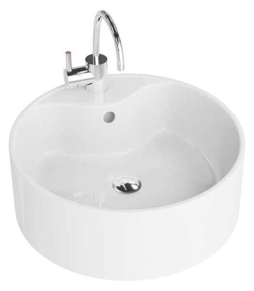 LaVita Teneryfa umyvadlo 41x41 cm kulatý na pult bílá lesk 5908211470849