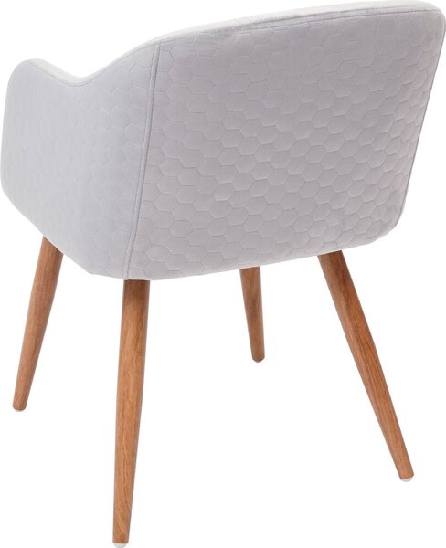 Sada 2 jídelních židlí HWC-D71, židle kuchyňská židle, retro design, područky látka/textil samet světle šedá