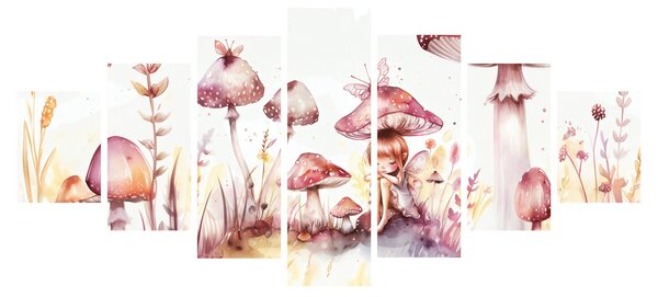 Obraz - Růžová víla (210x100 cm)