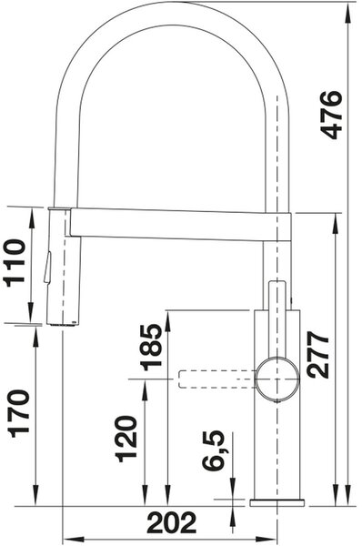 Blanco Sonea-S Flexo kuchyňská baterie stojící ušlechtilá ocel-černá 526616