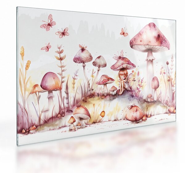 Skleněný obraz - Růžová víla (70x50 cm)