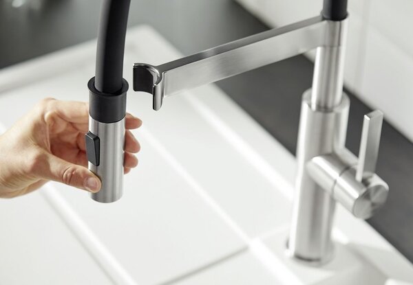 Blanco Sonea-S Flexo kuchyňská baterie stojící ušlechtilá ocel-černá 526616