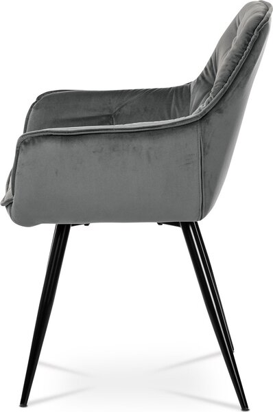 Autronic Jídelní židle DCH-421 GREY4 – šedá sametová