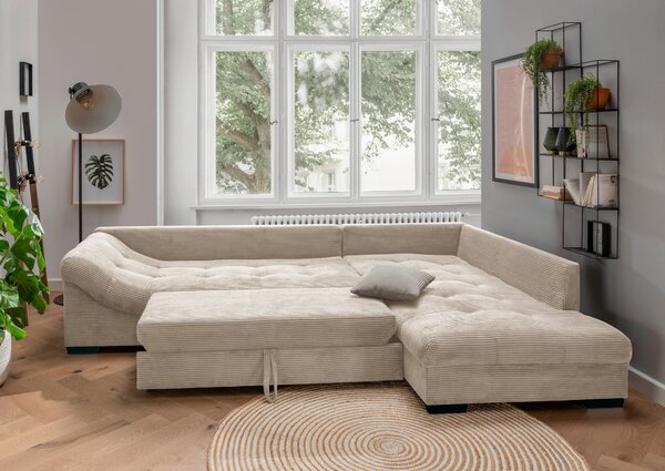 ROHOVÁ SEDAČKA, textil, béžová P & B - Sedací soupravy, Online Only