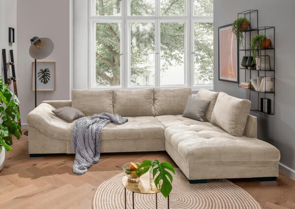 ROHOVÁ SEDAČKA, textil, béžová P & B - Sedací soupravy, Online Only