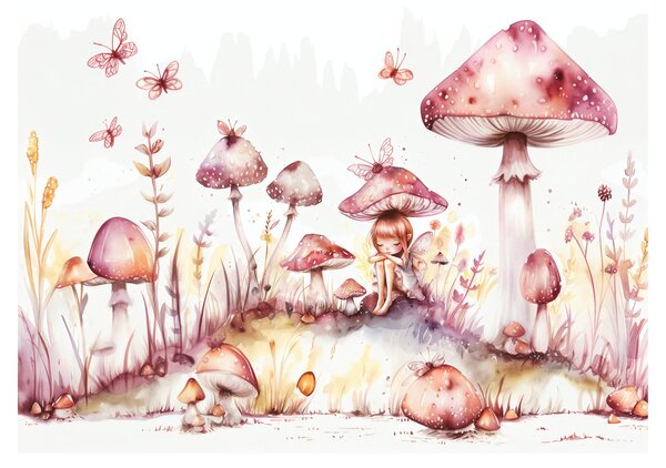 Skleněný obraz - Růžová víla (70x50 cm)