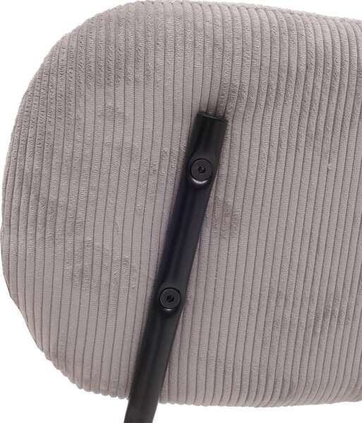 Sada 6 jídelních židlí HWC-O26, kuchyňská židle čalouněná židle, kord (330g/m²) látka/textil kov světle šedá