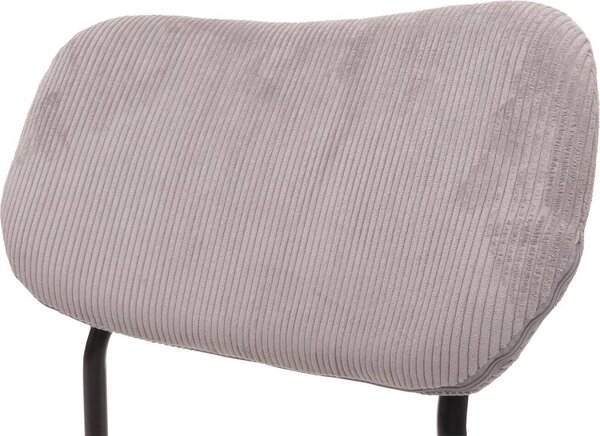 Sada 6 jídelních židlí HWC-O26, kuchyňská židle čalouněná židle, kord (330g/m²) látka/textil kov světle šedá