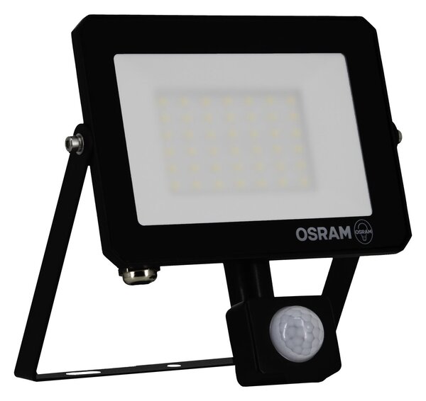 Černý venkovní LED reflektor LUX 30 W se senzorem, studená bílá