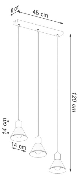 Sollux Lighting Závěsné svítidlo TALEJA 3 černé [E27]
