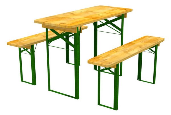Zahradní nábytek ze dřeva stůl a lavičky 60 x 120 cm