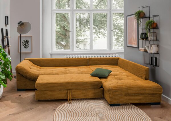 ROHOVÁ SEDAČKA, textil, koňaková P & B - Sedací soupravy, Online Only