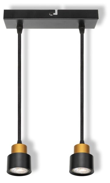 Černo-zlatá Bodovka SECTORAL 2xGU10 ZÁVĚSNÁ 210 mm