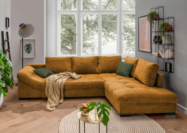 ROHOVÁ SEDAČKA, textil, koňaková P & B - Sedací soupravy, Online Only