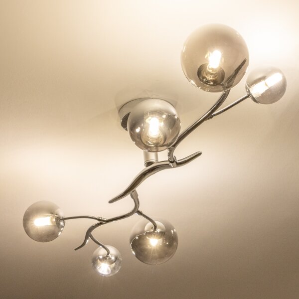 Brilagi - LED Přisazený lustr MISTEL 6xG9/3W/230V černý chrom/kouřová