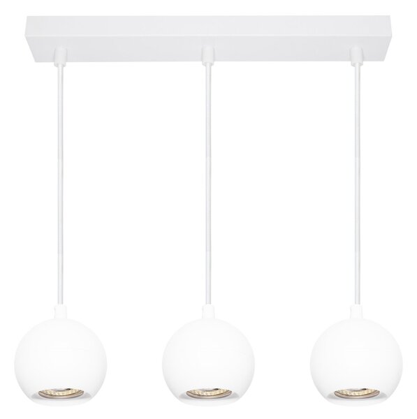Bílá Bodovka SPHERAL 3xGU10 ZÁVĚSNÁ 390 mm