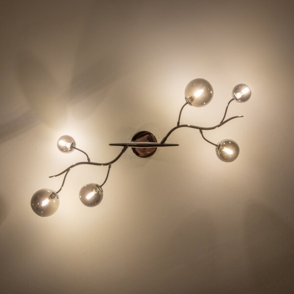 Brilagi - LED Přisazený lustr MISTEL 6xG9/3W/230V černý chrom/kouřová