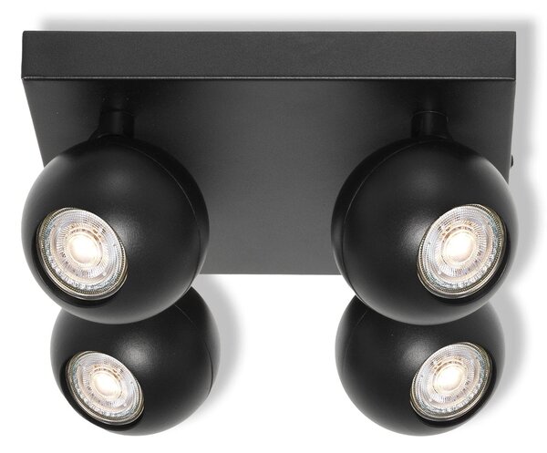 Černá Bodovka SPHERAL 4xGU10 PLATE 215 mm