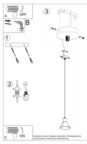 Sollux Lighting Závěsné svítidlo TALEJA 1 bílé [ES111]