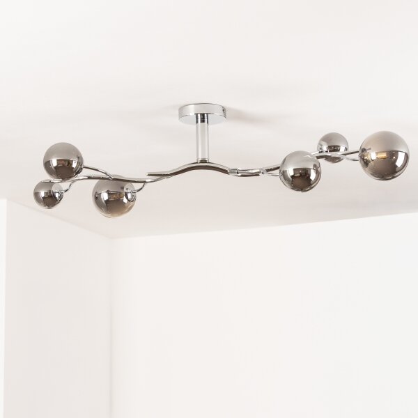 Brilagi - LED Přisazený lustr MISTEL 6xG9/3W/230V černý chrom/kouřová
