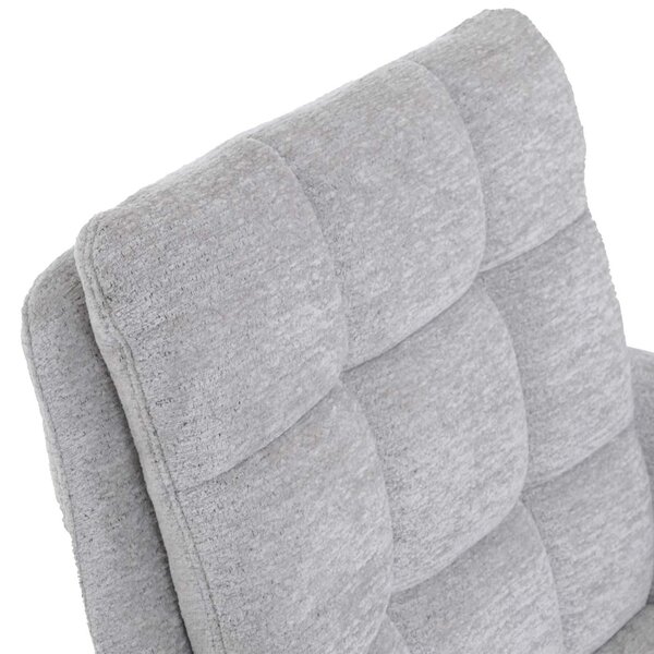 Sada 6 jídelních židlí HWC-Q36, otočná kuchyňská židle s automatickým návratem, potah: chenille (680 g/m²), Öko-Tex, kovová konstrukce, barva: světle šedá