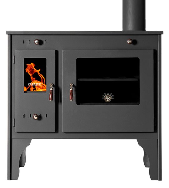 PROMETEY Retro Eco 7 kW litinový plotýnkový vařič na dřevo Sporák Sporák na dřevo
