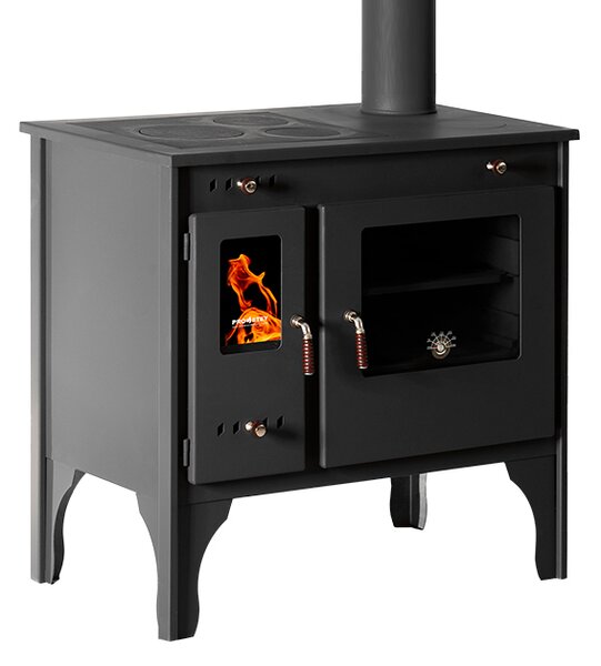 PROMETEY Retro Eco 7 kW litinový plotýnkový vařič na dřevo Sporák Sporák na dřevo