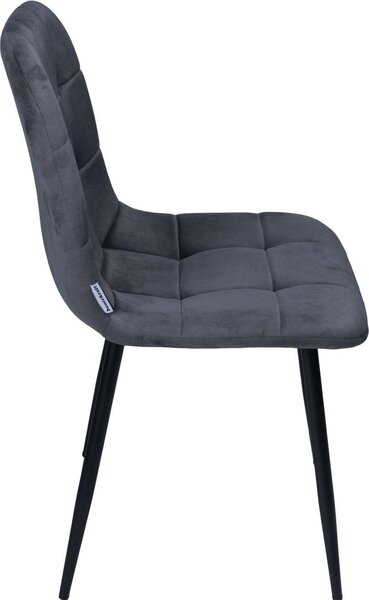 Bauerkraft G-494 Čalouněná sametová jídelní židle loft Velvet, grafitová